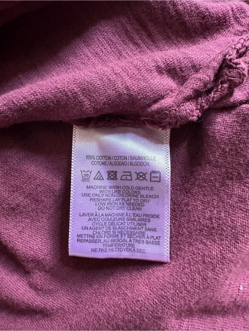 Free People Relaxed V Neck Pocket Tee Burgundy Red Women Size L NWT